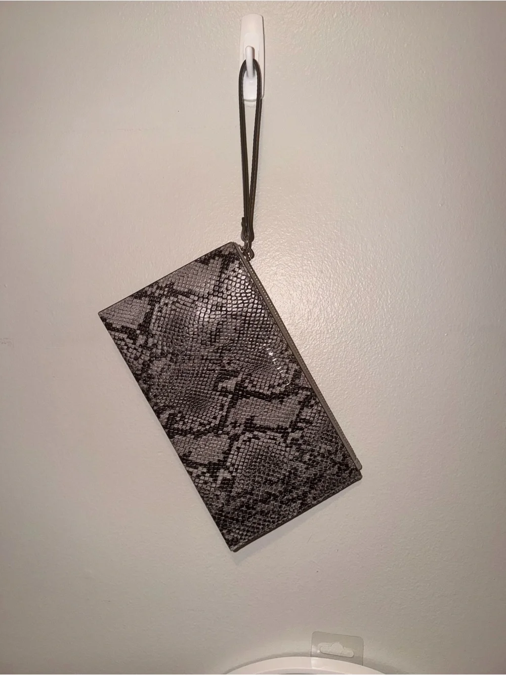 Michael Kors Black and Gray Snake-Print Wristlet Clutch